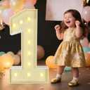 Marquee Light Up Numbers: 3FT Large Decorative Letters Signs for Party Decorations Baby Shower Birthday Wedding Engagement Anniversary, 3 Feet Tall Pre-Cut DIY Foamboard Number 1 - Easy to Assemble
