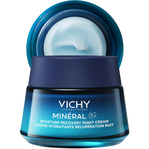 Vichy Mineral 89 Fragrance Free Cream, Moisture Boosting Cream with Hyaluronic Acid, Daily Face Moisturizer, Available in 3 Formulas For All Skin Types, Dry & Sensitive Skin & Mattifying for Oily Skin, Night Cream for All Skin Types
