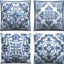 Boho Throw Pillow Covers Set of 4 Vintage Decorations for Bedroom Sofa Couch Chair Car Square Cushion Covers Throw Pillow Case for Living Room Pillowcase Home Decor Pillows Decorative 18 x 18Inch
