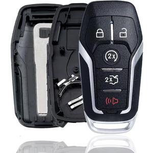 MechanMagic Smart Key Fob Shell Case Cover Replacement Fit for Ford F150 Explorer Mustang Edge Fusion Lincoln MKX MKC MKZ Keyless Entry Remote 5 Buttons Pad Key Cover 2013 2014 2015 2016 2017