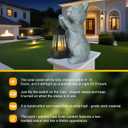 Solar Cat Garden Statue with LED Light - Cute Cat Figurine for Outdoor Decor, Weatherproof Resin Night Light for Yard Patio Lawn, Gift for Cat Lovers Women Mom Grandma
