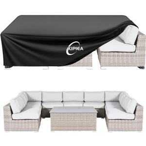 Kipiea Patio Furniture Covers Waterproof Winter, Heavy-Duty Outdoor Furniture Set Covers for Table Chairs, Anti-UV, No Tears or Fading (126" L x 64" W x 29" H)