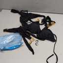 Women Sexy Crystal Rhinestone Bikini Set, Halter Triangle 2 Piece Swimsuit, High Cut Scrunch Butt Cheeky Bathing Suit (Small, Black)