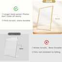 Acrylic Sign Holder 8 x10, Slanted Back Gold Picture Frames Flyer Holder Menu Holder for Wedding Table Numbers with Removable Sticky Dots6 Pack