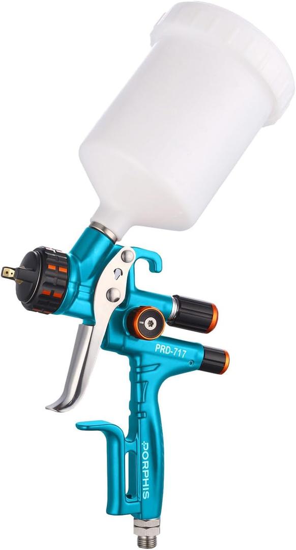 Paint Spray Gun PRD-717 VS Type with Split Nozzle 1.3mm Automotive Refinishing Spray Gun, Blue