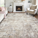 Area Rugs for Living Room: 9x12 Washable Neutral Abstract Rug for Bedroom Large Soft Modern Dining Room Rugs Indoor Floor Low Pile Carpet for Home Office Nursery - Brown Grey