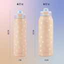 Ello Pop & Fill 22oz Stainless Steel Water Bottle with Quick Fill Technology, Double Walled and Vacuum Insulated Metal, Leak Proof Locking Lid, Sip and Chug, Reusable, BPA Free, Gloss Daisies