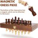 Magnetic Travel Chess Set 12-inch Wooden Magnetic Chess Board 2 Extra Queen Folding Chessboard for Storage Toys & Games for Adults Vintage Chess Game Family Board Games Educational Toy Sets, 12 inches x 3 inches x 0.1 inches