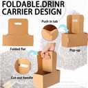 2 x 2 Cup Kraft Drink Carrier with Handles,20 Pack Portable Foldable Drink Carrier for Delivery,Cup Carriers for Hot or Cold Drinks,Coffee Carrier, Food Delivery,Take Out Cup Carriers., Brown (6.9L x 3.2W x 8.9H)