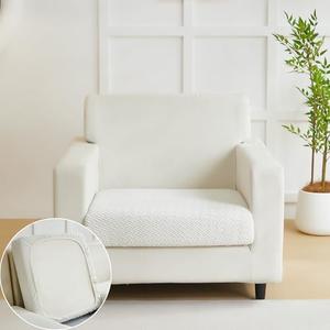 Yoovat Magic Sofa Covers Magic Sofa Couch Covers 2024 New Wear-Resistant Universal Sofa Cover Stretch for Sectional Slipcovers (Texture-Ivory White,Large Single Seat Cover)