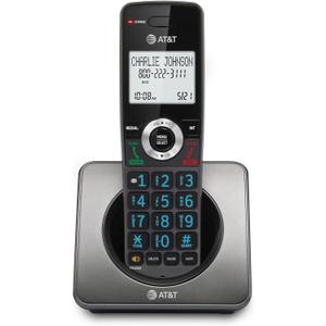 AT&T GL2101 DECT 6.0 Cordless Home Phone with Call Block, Caller ID, Full-Duplex Handset Speakerphone, 2" White Backlit Display, Lighted Keypad (Graphite & Black)