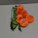 Hananona 12 Pcs Artificial Chrysanthemums Flowers Marigolds Ball Flower, Orange Fake Mums Silk Fall Flowers for Autumn Dia de Los Muertos Home Decor Day of The Dead Table Centerpiece (12, Orange)