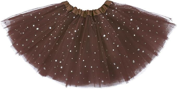Century Star Sparkle Tutu for Toddler Girls Tulle Ballet Dance Skirt Princess Baby Kids Dress up Birthday Party 3 Layers 2-8T (Pink Purple Blue Tutu)