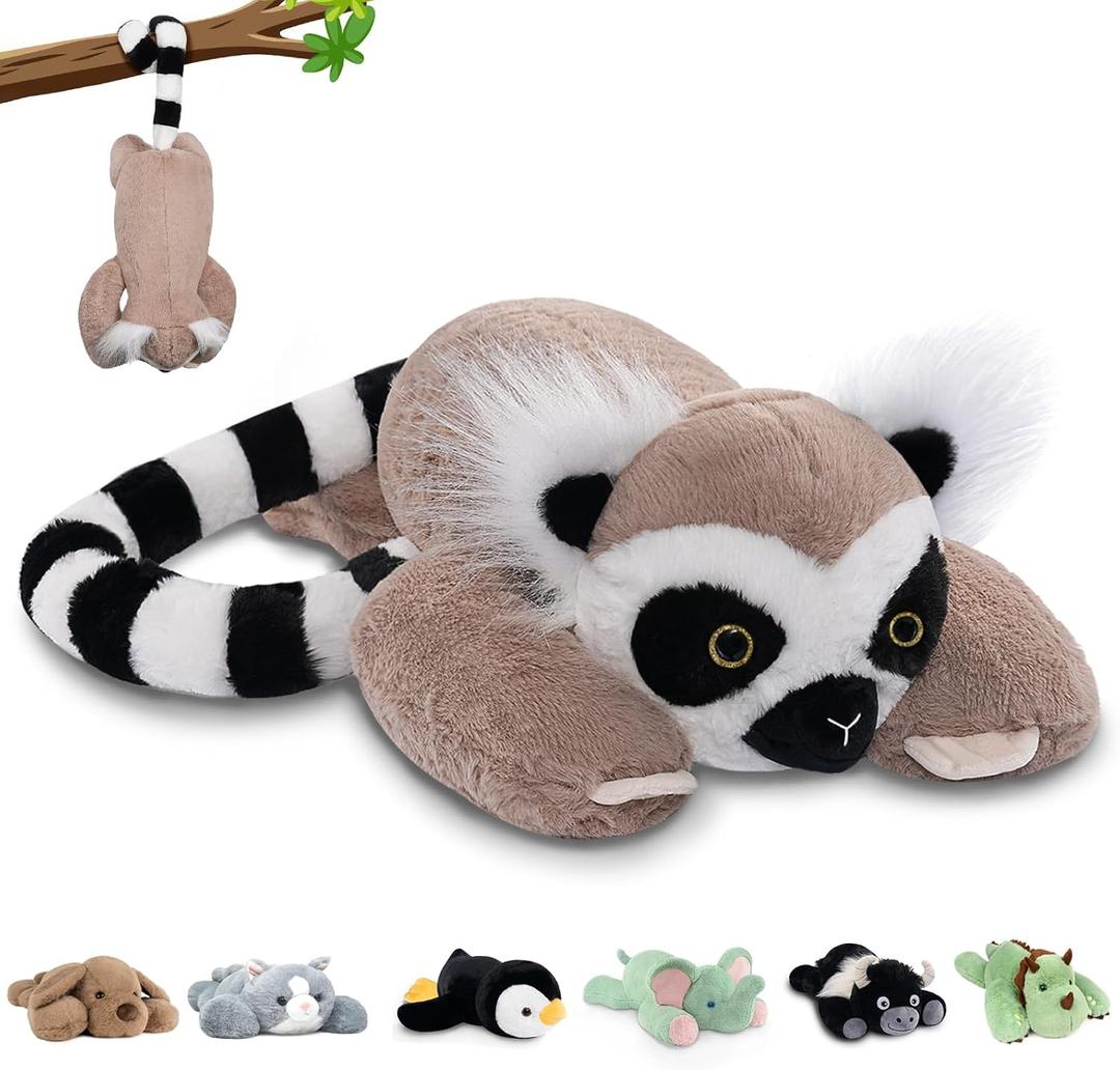 Niuniu Daddy 20" | 3.3 Pound Lemur Weighted Stuffed Animals, Large Pillowfort Plush Animal Toys for Kid Adult Baby, Cute Body Pillow for Gifts Presents Birthday Christmas Holiday Thanksgiving (Medium)