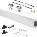 MaxxGeek 4FT/48in Sliding Pocket Door Hardware and Track Set,Soft Close Aluminum Box Sliding Door Rail Track Kit,Smoothly and Easy to Install,48" Track Kit for 23"-24" Wide Single Door