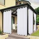 BONZER Outdoor Curtains for Patio Waterproof, Premium Thick Privacy Weatherproof Grommet Outside Curtains for Porch, Gazebo, Deck, 1 Panel, 54W x 84L inch, White