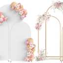 SuuWoee Arch Backdrop Stand Set of 3 With Cover (7.2FT+6FT+5FT),Gold Metal Wedding Arch Balloon Stand With Cover for Birthday Party Baby Shower Graduation Ceremony Decoration