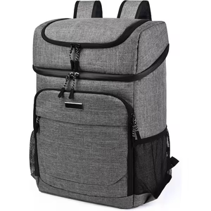 BAGLHER Cooler Backpack 30 Cans Lightweight Insulated Backpack Cooler Leak-Proof, Lightweight Backpack with Cooler for Lunch Picnic Hiking Camping Beach Park Day Trips, Grey