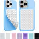 2 Pack Silicone Sticky Grip Holder for Cellphone, Silicone Suction Cup Phone Case Mount Double Sided, Hands-Free Phone Accessories Strong Grip Holder for Selfie and Video (White)