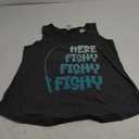 Here Fishy Fishy Fishy Men's Fishing Here Fishy Fishy Fishy Tank Top, Large