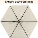 MASTERCANOPY Patio Umbrella 7.5 ft Replacement Canopy for 6 Ribs-Creamy White Canopy Only