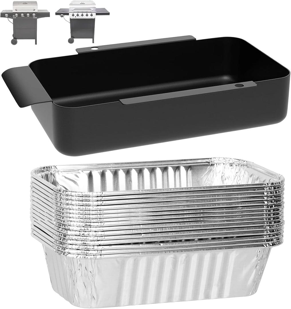 G416-0015-W1 Grease Tray Replacement for Charbroil 463331221 463242716 463365021 463234513 9328812P06 463344523, G325-5703-W1 Grease Catcher for CharBroil Performance with Aluminum Drip Liners,10PCS