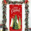 Christmas Door Cover Xmas Tree Snowflake Merry Christmas Front Door Porch Cover Banners for Winter Xmas New Year Holiday Party Decor 70.8 x 35.4 Inch