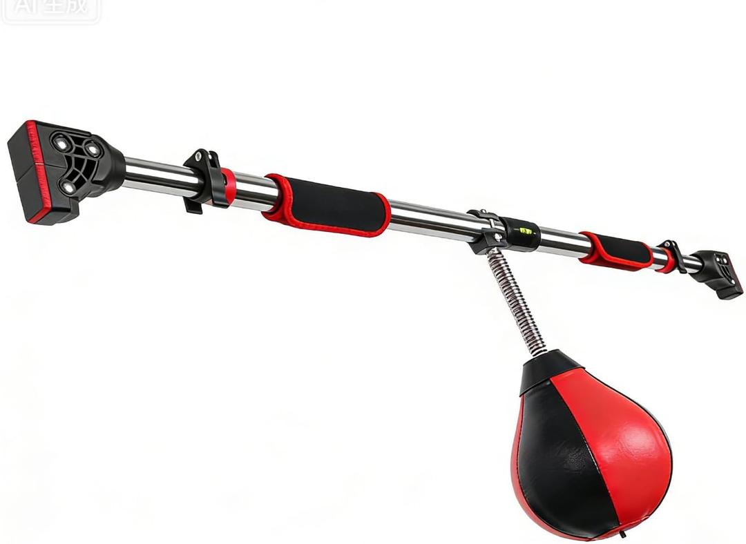 SYNTECSO Speed Bag for Doorway, Boxing Punching Bag, Hanging Punching for Adults, Reflex Ball with Adjustable Length Stand, Boxing Gear Speed Bag for Door Frame, Doorway, Home Gym