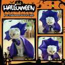 Dog Cat Witch Cape,Wizard Cloak Halloween Costume for Dogs Cats,Pet Witch Cape Halloween Costume,Dog Cat Vampire Cloak Cosplay Outfit (One Size)