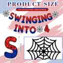 TaoBary Spider Theme 4th Birthday Banner, Pre-strung Swinging into 4 Banner, Spider 4th Birthday Decorations Party Supplies for Kids, Fourth Decor for 4 Year Old Boys Girls (Red and Blue)