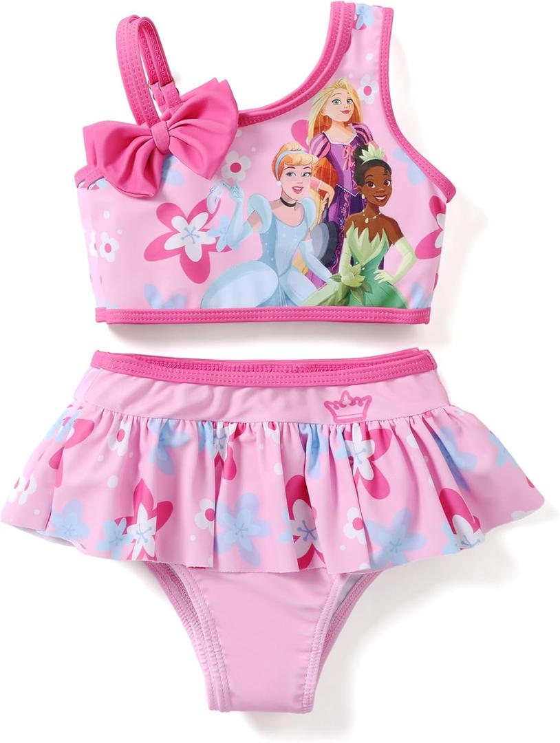 Disney Princess Moana Ariel Mickey and Friends Toddler Girls 2 Piece Tankini Bathing Suits Summer Rash Guard Swimwear (4-5T)