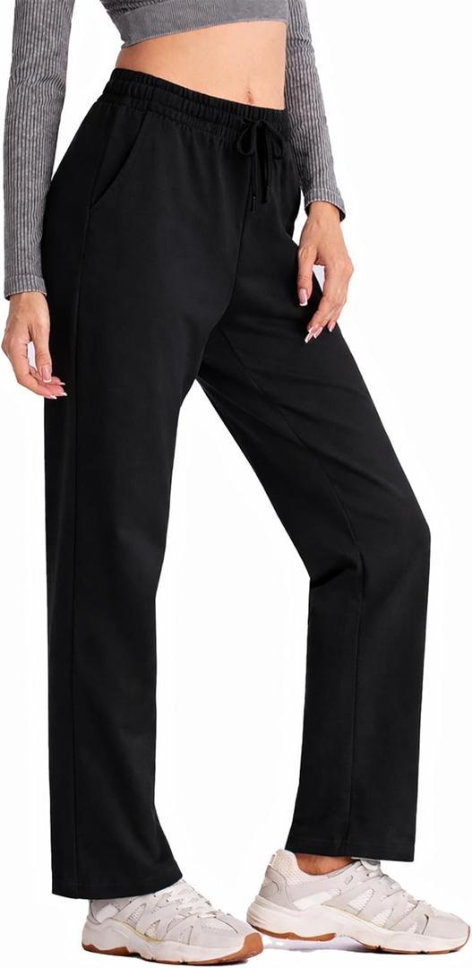 SPECIALMAGIC Women Yoga Sweatpants Pajama Wide Leg Cotton Drawstring Lounge Pants Leisure (S)