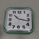 Tinload 5.5" Large No Ticking Analog Alarm Clock,Silent Readable for Seniors,Easy to Set,Gradual Rise Alarm,Big Numbers,Gentle Wake,Snooze, Lighted on Demand,Battery Operated,Green