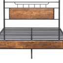 VECELO Full Size Platform Bed Frame with Wood Headboard/Mattress Foundation/Premium Steel Slats Support/No Box Spring Needed,Brown(Crown)