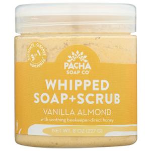 Pacha Soap Vanilla Almond Whipped Soap Scrub, 8 Oz