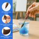 Falling in Art Paint Brushes, Watercolor Paint Brush Set with Sable Hair, Different Tips Size, Wooden Handle, Ideal Artist Brush for Watercolor Painting, 6Pcs (Round)