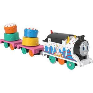 Thomas & Friends Motorized Toy Train, Wobbly Cake Thomas Engine with Cargo Cars & Pieces for Pretend Play Preschool Kids Ages 3+ Years