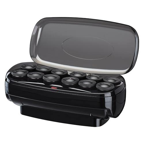 Conair Hot Rollers for Long, Medium & Short Hair, 12 Jumbo 1 ½" Heated Hair Rollers with Clips, Hot Curlers for Women, Volume & Curls, Black