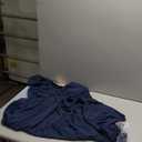 BTFBM Women Summer Bohemian Floral Casual Wrap V Neck Ruffle Cap Sleeveless Belt A-Line Pleated Hem Midi Sun Dress Swiss Dot Navy Blue XXL