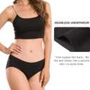 Altheanray Womens Underwear Cotton Underwear for Women Seamless Hipster Bikini Briefs Panties 6 Pack (Black, M)