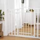 Ingenuity Decorative Extra Tall Baby Gate & Dog Gate, 28.5"-48" Wide, 36" Tall, Hardware or Pressure Mounted, Install on Top or Bottom of Stairs, Banister, or Doorway - White