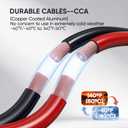 NOONE 2/0 Gauge 30 FT Heavy Duty Jumper Cables - 1500Amp Quick Connect Automotive Booster Jumper Cables for Car, SUV and Truck Battery - Jumper Cables Kit with Gloves, Goggles, Brushes in Carry Bag