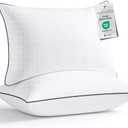 JOLLYVOGUE King Size Pillows Set of 2, Hotel Collection Bed Pillows for Side, Back, and Stomach Sleepers, Fluffy and Supportive, Down Alternative Microfiber Filled Pillows, 2 Pack