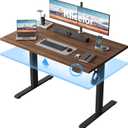 Klicelor 48 Inch Electric Standing Desk, Height Adjustable Office Desk, Sit Stand Up Computer Desk with Memory Preset, Two-Piece Desktop, Dark Walnut, 48 x 24 Inch
