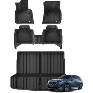 SMABEE Floor Mats & Cargo Liner for BMW X3 2025 2026, TPE All Weather Floor Liners Trunk Mat Accessories Interior Black