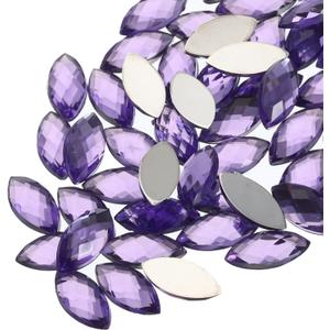 MECCANIXITY 100Pcs Acrylic Horse Eye Gems 7x15mm Flat Back Artificial Rhinestones for DIY Crafts Bead Wedding Party Face Painting Jewelry Making Light Purple MECCANIXITY 100Pcs Acrylic Horse Eye Gems 7x15mm Flat Back Artificial Rhinestones for DIY Crafts Bead Wedding Party Face Painting Jewelry Making Light Purple