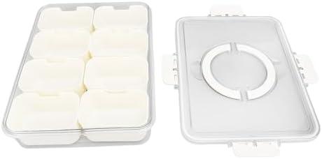 Divided Serving Box With Transparent Lid, Removable Handle Snap Lock Portable Snack Platter For Traveling, Outdoor, Home, Office, School And Other Occasions (8 Compartment),
