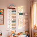 2 x Weysat 2 Pcs Boho Daily Schedule and Flip Calendar, Rainbow