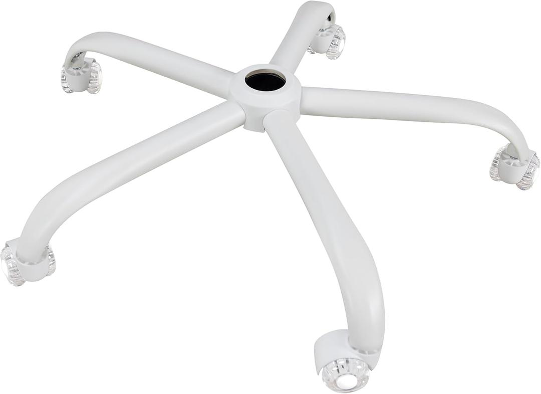 Frassie Office Chair Base Replacement with Wheels, Heavy Duty 2500LBS Metal Stool Chair Base, 28 inch Desk Chair Base Replacement Part White
