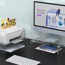 Zimilar 2 Pack Monitor Stand Riser, Acrylic Monitor Stand for Computer, Laptop, Printer, Notebook, Premium Clear Laptop Stand Acrylic Monitor Riser for Home Office, Monitor Stands for 2 Monitors